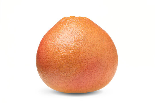 .Ruddy grapefruit isolated on white background. Ripe citrus fruit.