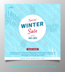 winter sale social media flyer