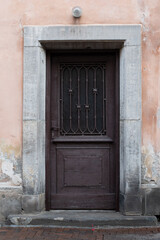 old wooden door in a wall