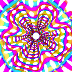 farbiges, sich verjüngendes Netz - 3D Grafik, Illustration, Hintergrund