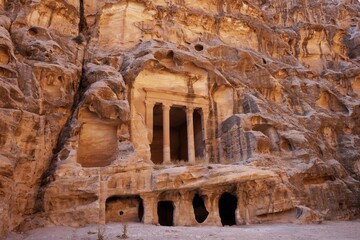 Carved stone cliff face