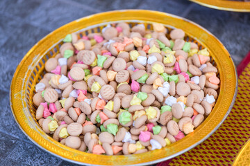 Ancient Thai sweets Thai 
dessert. Sweets in Thai wedding ceremony
