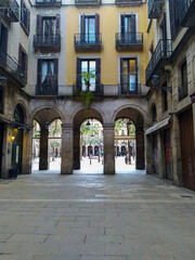 Madoz passage entrance to plaza Real, Barcelona,  Spain