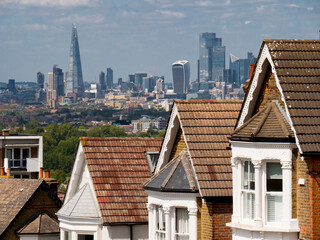 UK, England, London, cityscape from Crystal Palace housing - obrazy, fototapety, plakaty