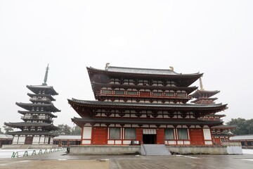 Fototapeta premium 奈良 雪景色の薬師寺
