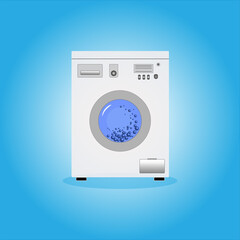 washing machine on a blue background