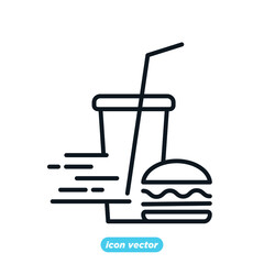 Food delivery icon template color editable. contactless delivering, fast food distribution symbol vector illustration for graphic and web design.