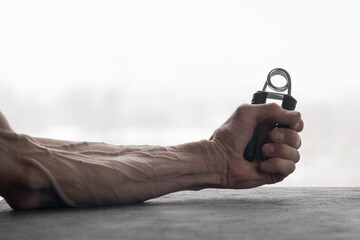 Strongly marked veins on the arm of an adult