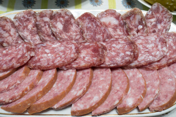 small slices of sausage slices