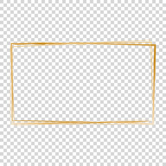 gold brush painted ink stamp banner frame on transparent background	
