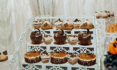 Chocolate desserts with cocoo