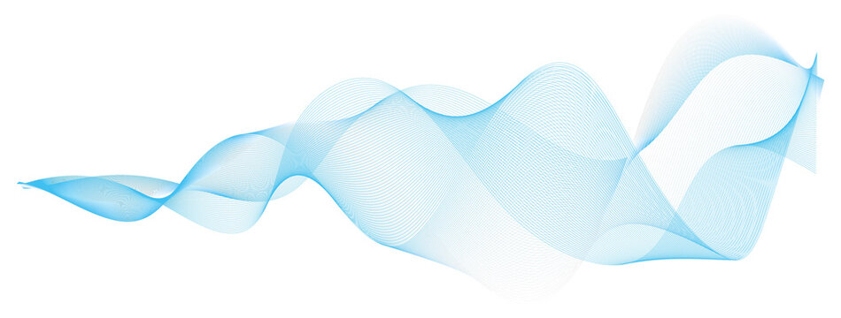abstract vector blue wave melody lines on white background © agrus