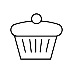 Outline cake isolated on white background. Coloring page.