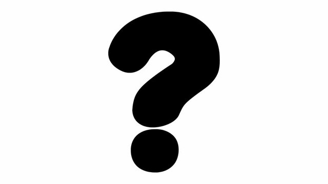Animated funny symbol of question mark. Looped video. Vector illustration isolated on a white background.