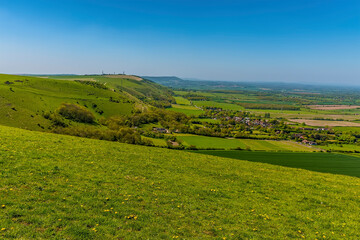 A view along the South Downs near Brighton, Sussex on a sunny morning