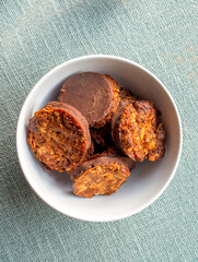 A dish of home-made Florentine biscuits