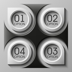 Set of origami vector arrow banners with shadow for websites or business design