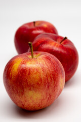 Red apples isolated in white background