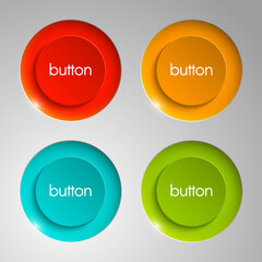 web round button for website or app. Isolated bell sign with border, reflection and shadow on background. Vector eps10.