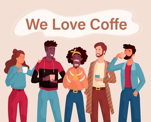 We love coffe vector concept