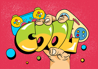 Graffiti gamepad illustration. Cartoon joystick sign © Aleksey