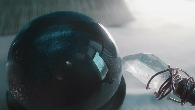 wand and crystal ball