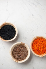 Bowls with different types of lenses