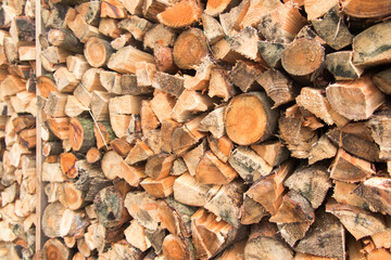split firewood piled on a pile