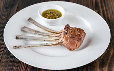 Portion of rack of lamb