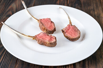 Portion of rack of lamb