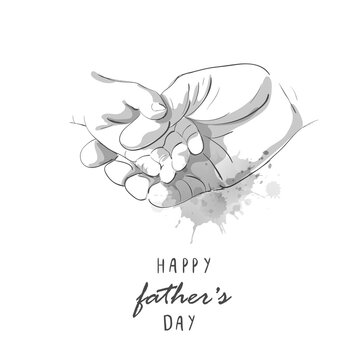 Happy Father's Day. Father holding child's hand