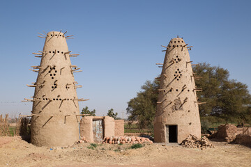Traditional dovecote in the libyan desert in Egypt 