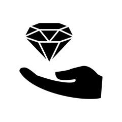 Diamond in hand icon