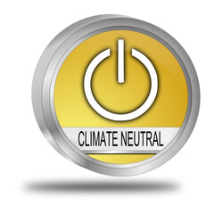 Climate neutral Button - 3D illustration