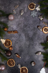 
background with sweets and new year attributes