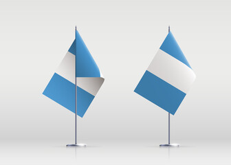 Guatemala flag state symbol isolated on background national banner. Greeting card National Independence Day of the Republic of Guatemala. Illustration banner with realistic state flag.