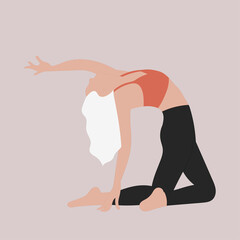 Illustration of a girl in a yoga pose