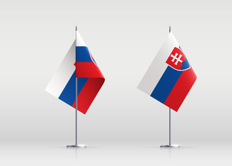 Slovakia flag state symbol isolated on background national banner. Greeting card National Independence Day of the Slovak Republic. Illustration banner with realistic state flag.