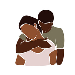 Illustration of a couple in love for valentine's day