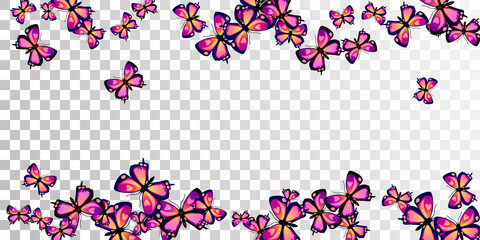 Romantic purple butterflies abstract vector background. Summer little insects. Fancy butterflies abstract children illustration. Gentle wings moths graphic design. Nature creatures.