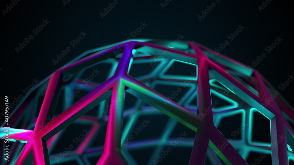 Fototapete rainbow glass composition, 3d rendering. computer generated abstract background.