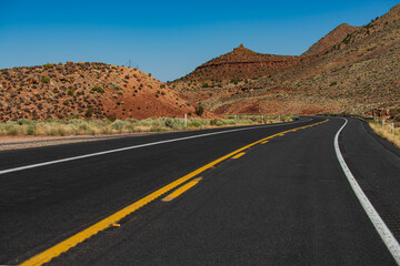 Asphalt texture, way background. Road and canyon background.
