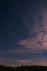 starry sky with clouds. Orion