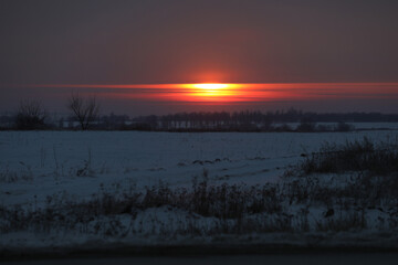 sunset over the field