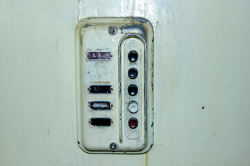 Fototapeta na wymiar old switch, retro buttons on the wall