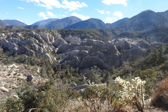 The beautiful scenery of the Angeles National Forest, Devil's Punchbowl area, San Gabriel Mountains, California.