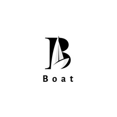 Letter B for Sailing Boat Logo Design Template Flat Style Design Vector