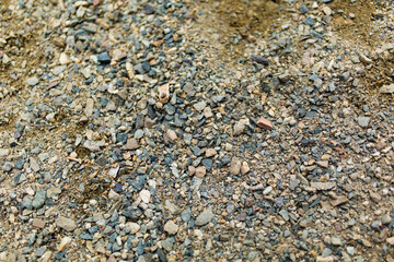 Small grey gravel on the road texture