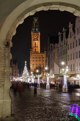 Fototapeta na wymiar Gdansk downtown at night