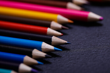 Obraz premium close up of colored pencils